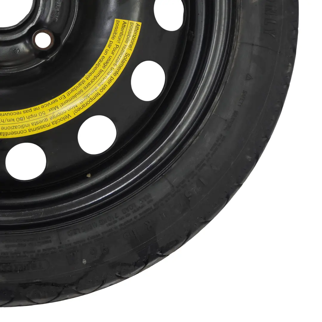 Ruota Di Scorta Audi A3 8P VW Golf V Ruota Compatta R16 3,5J 125/70 per con numero di parte 1K0601027F Ruota Di Scorta Audi A3 8P VW Golf V Ruota Compatta R16 3,5J 125/70 - SKU 1K0601027F-1 - Numero di parte 1K0601027F