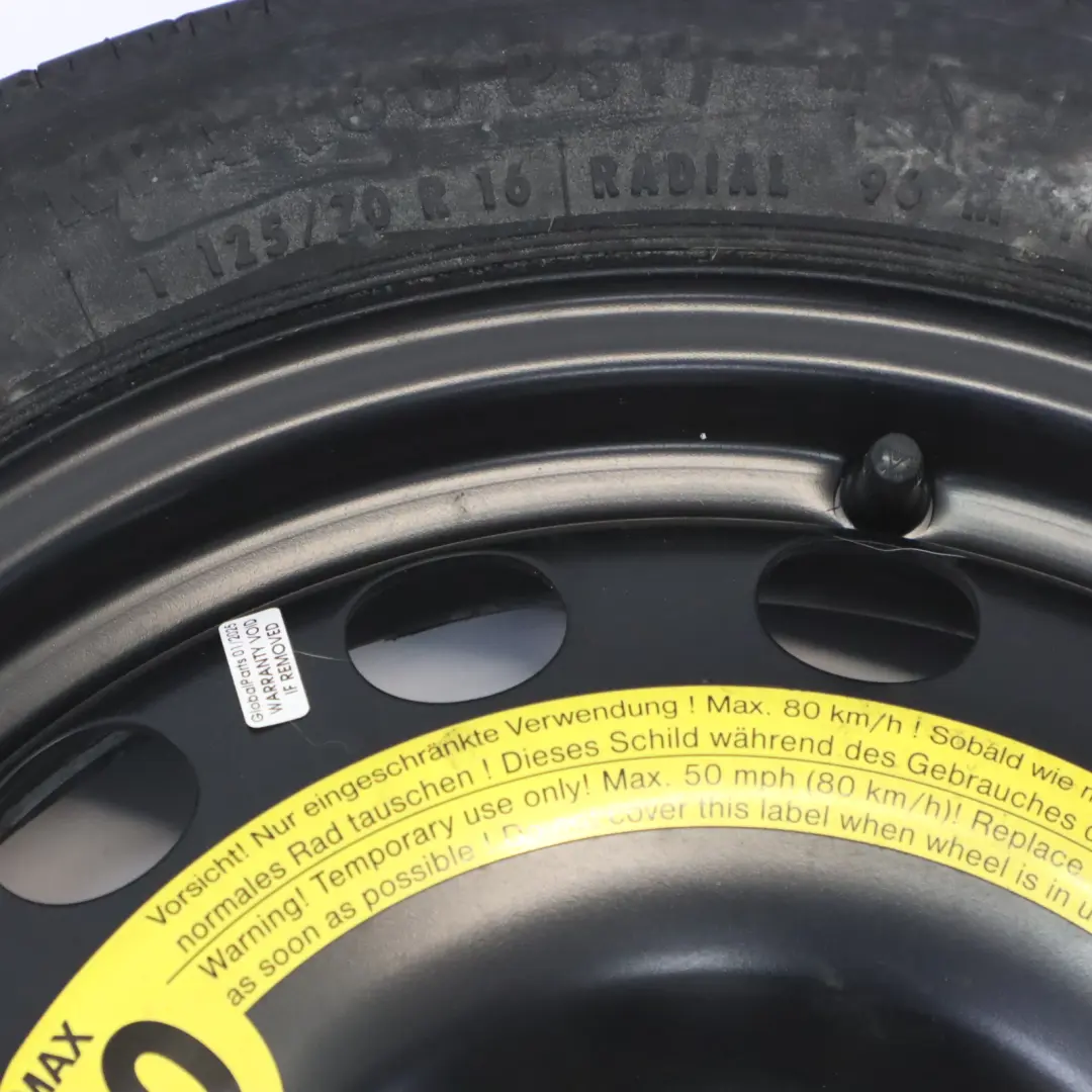 1K Spare Wheel Continental to Golf with Part number 1K0601027F Golf 1K Spare Wheel Continental - SKU 1K0601027F-2 - Part number 1K0601027F