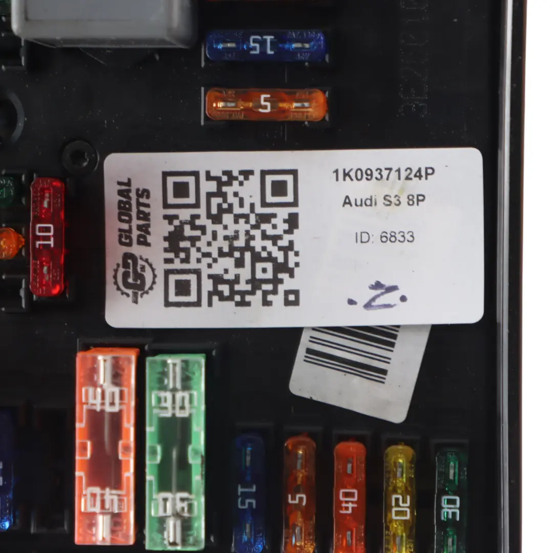 Audi A3 S3 8P Engine Bay SAM Relay Fuse Box Module Control Unit ECU - SKU 1K0937124P - Part number 1K0937124P