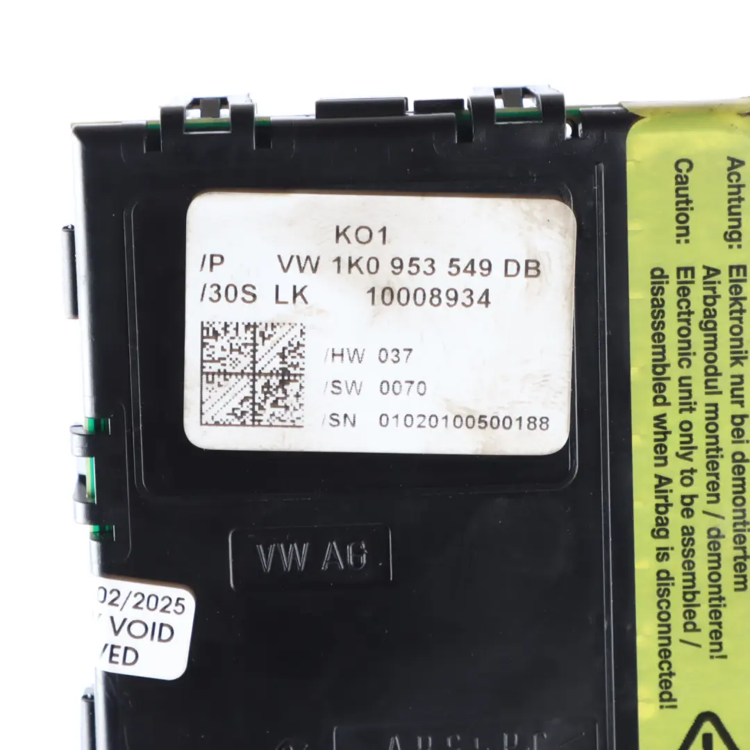 Steering Wheel Position Angle Sensor Control Unit Module to Audi A3 8P with Part number 1K0953549DB Audi A3 8P Steering Wheel Position Angle Sensor Control Unit Module - SKU 1K0953549DB - Part number 1K0953549DB