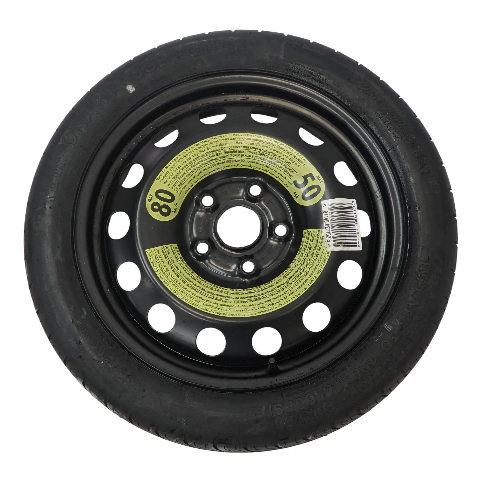 VW Volkswagen Golf 5 Roue De Secours Compacte R18 3,5J 125/70 Hankook
