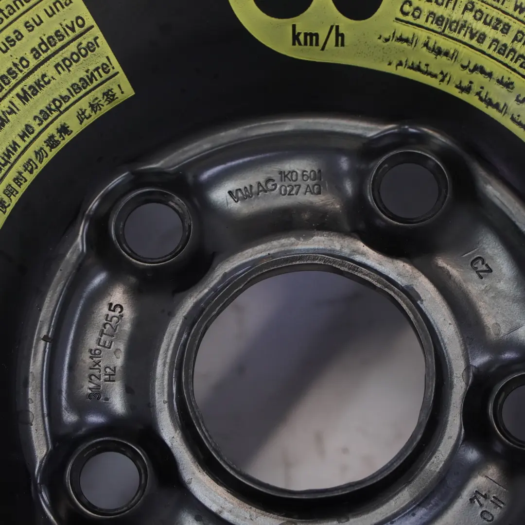 Ruota Di Scorta Compatta R18 3,5J 125/70 Hankook per VW Volkswagen Golf 5 con numero di parte 1K607027AQ VW Volkswagen Golf 5 Ruota Di Scorta Compatta R18 3,5J 125/70 Hankook - SKU 1K607027AQ - Numero di parte 1K607027AQ