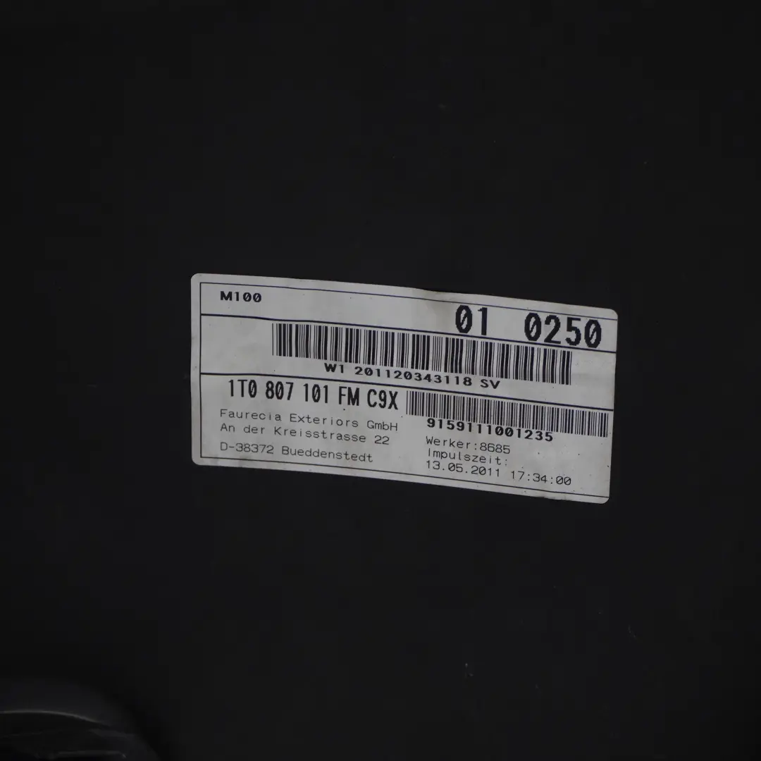 Volkswagen VW Touran Zderzak Przedni Deep Black Czarny - C9X - SKU 1T0807221M-DBL - Numer Części 1T0807221M