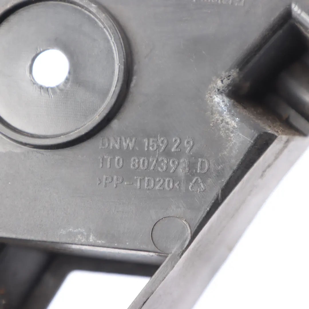 Bumper Guide Rail Bracket Mount Left N/S to VW Volkswagen Touran 1T Rear with Part number 1T0807393D VW Volkswagen Touran 1T Rear Bumper Guide Rail Bracket Mount Left N/S - SKU 1T0807393D - Part number 1T0807393D