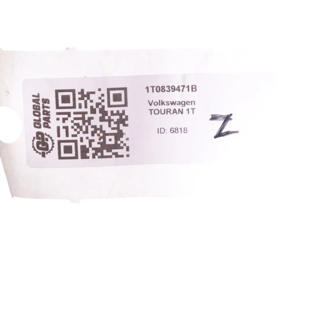 Inner Weatherstrip Sealing Door Rear Left N/S to Volkswagen Touran 1T with Part number 1T0839471B Volkswagen Touran 1T Inner Weatherstrip Sealing Door Rear Left N/S - SKU 1T0839471B - Part number 1T0839471B