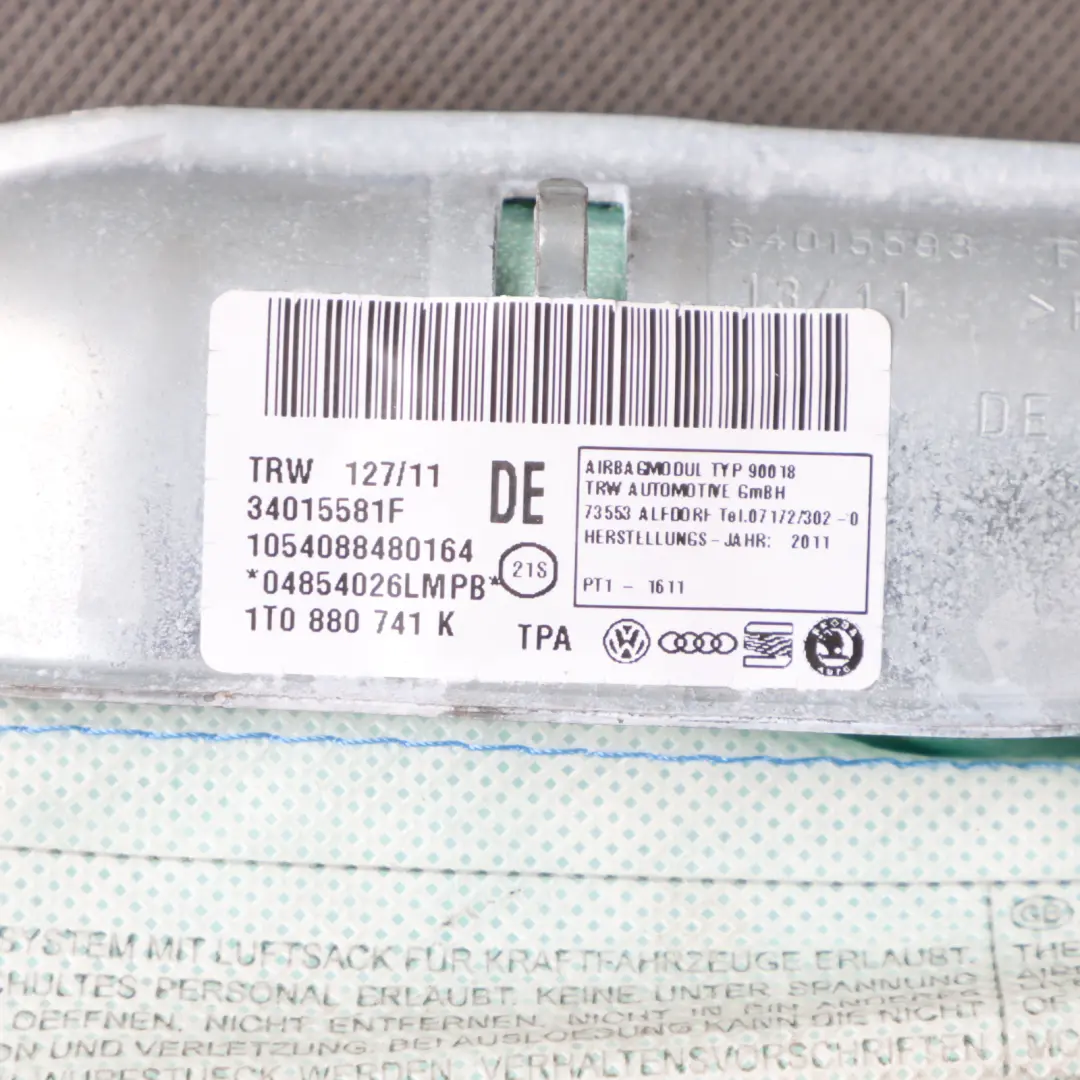 Roof Headliner Curtain Air Module Left N/S to VW Volkswagen Touran 1T with Part number 1T0880741K VW Volkswagen Touran 1T Roof Headliner Curtain Air Module Left N/S - SKU 1T0880741K - Part number 1T0880741K