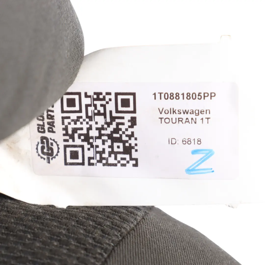 Front Left N/S Interior Cloth Fabric Anthracite to VW Volkswagen Touran 1T Seat with Part number 1T0881805PP VW Volkswagen Touran 1T Seat Front Left N/S Interior Cloth Fabric Anthracite - SKU 1T0881805PP - Part number 1T0881805PP