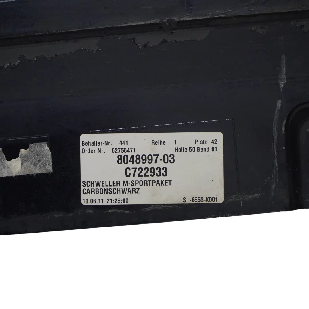 BMW F10 F11 Side Skirt M Sport M5 Sill Cover Panel Left N/S Carbon Black - 416 - SKU 2298067-CAR1 - Part number 2298067