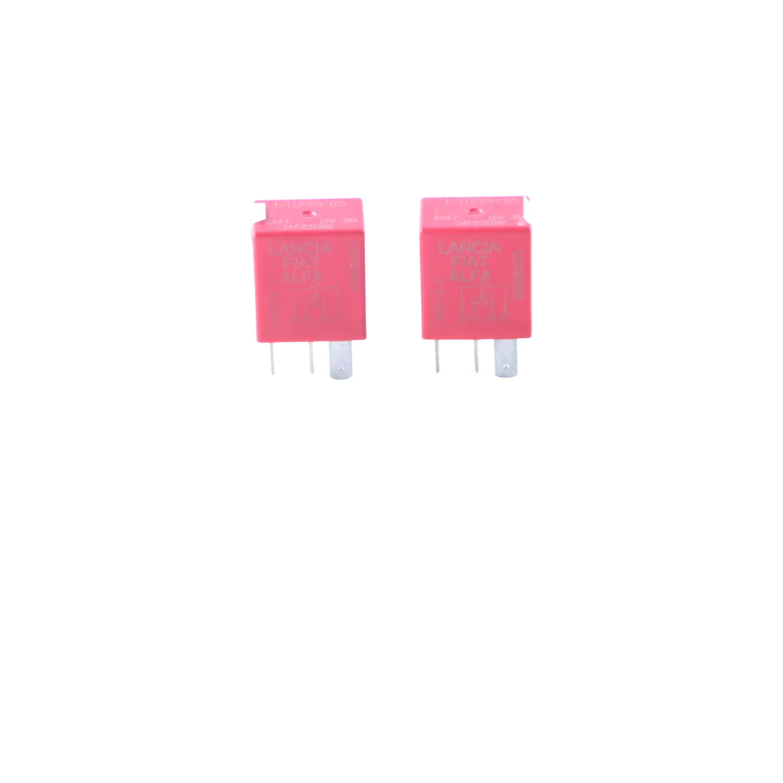 Fiat Alfa Lancia 4 Pin Red Relay Omron 1/11299/85 12V 30A 34F231002 SET