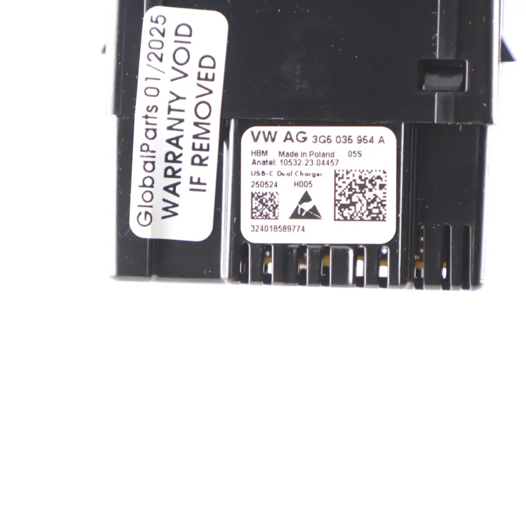 Audi S3 8Y Center Console USB-C Charging Socket - SKU 3G5035954A - Part number 3G5035954A