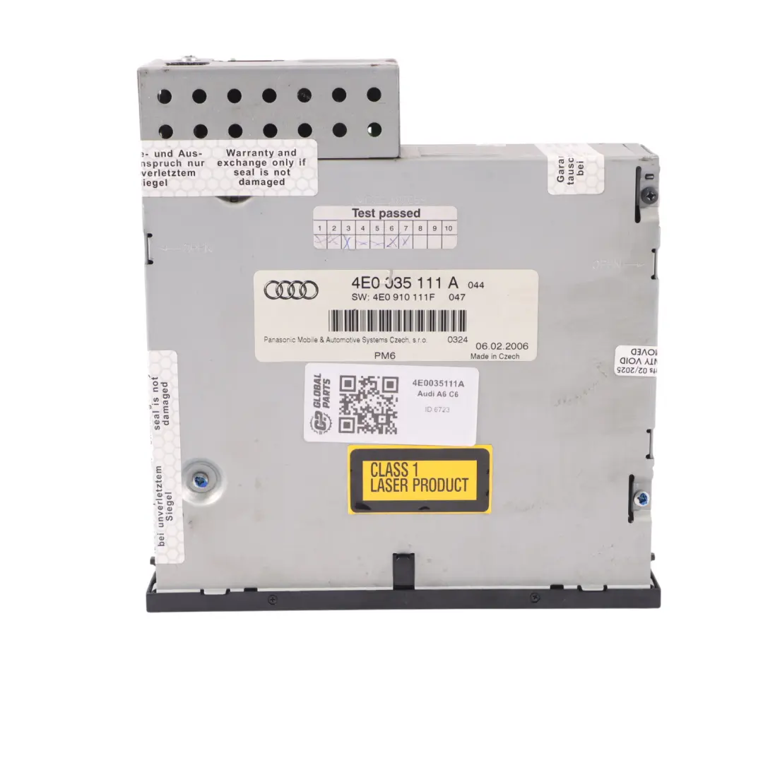 Cambiador de CD compacto de 6 discos para Audi A6 C6 para con número de pieza 4E0035111A Cambiador de CD compacto de 6 discos para Audi A6 C6 - SKU 4E0035111A - Número de pieza 4E0035111A
