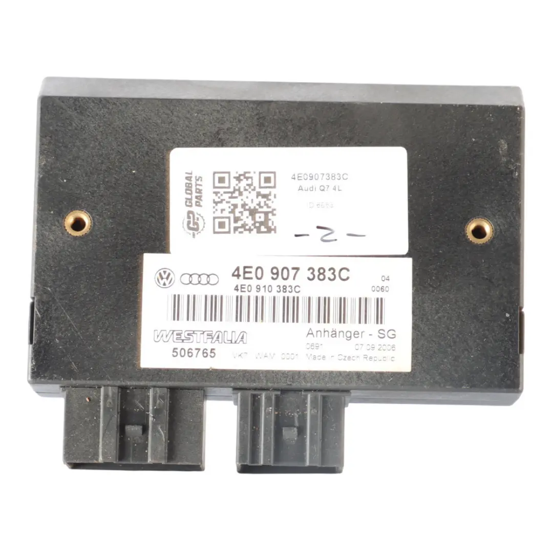 Audi Q7 4L Trailer Hook Tow Bar Control Module Unit - SKU 4E0907383C - Part number 4E0907383C