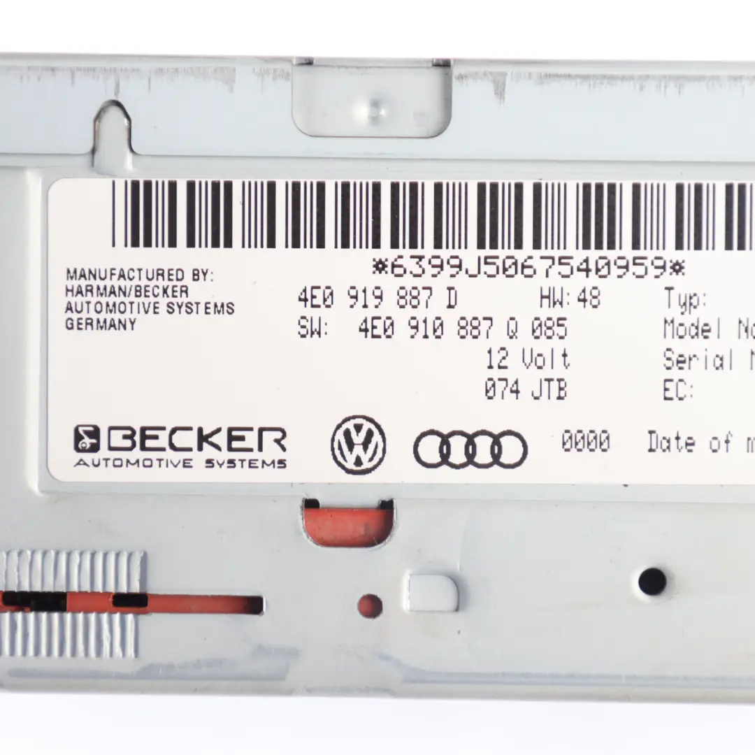 Audi Q7 4L Sat Navi Navigation Drive Reader DVD Player Unit - SKU 4E0919887D - Part number 4E0919887D