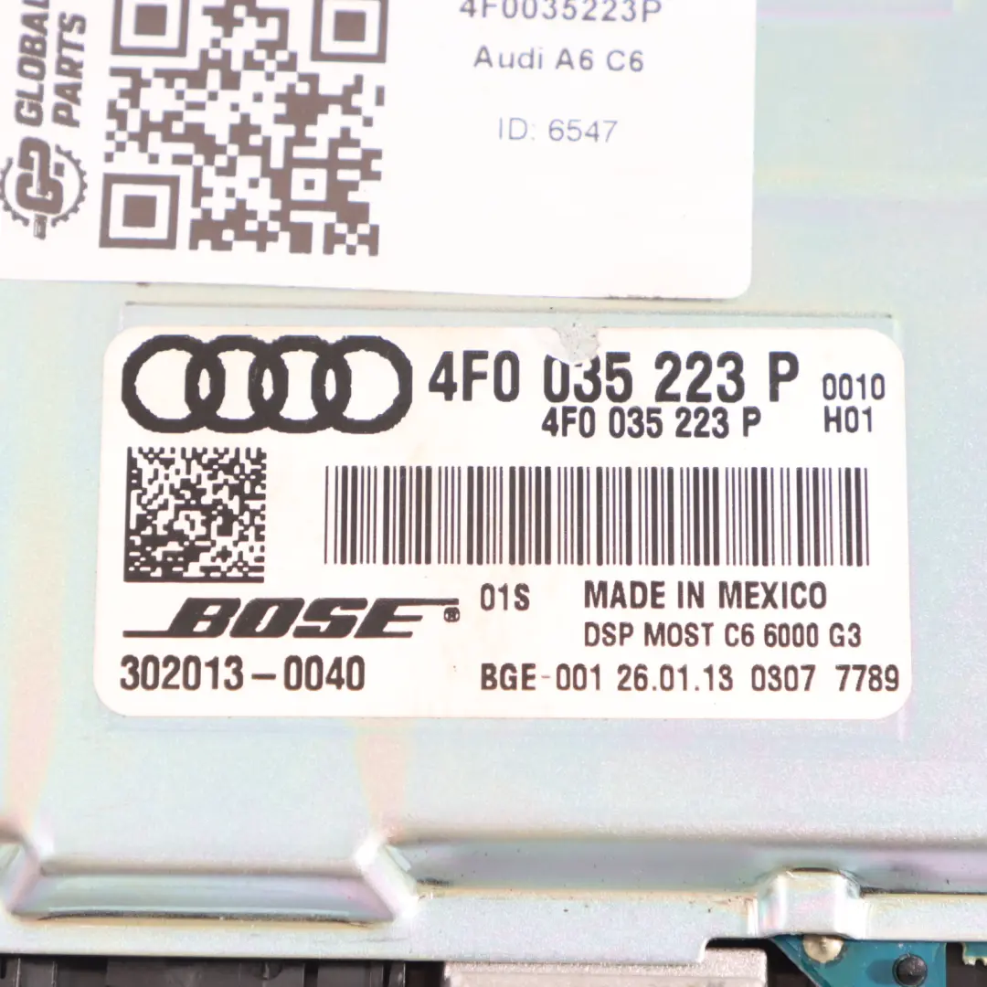 Amplificatore Amp Bose Radio Stereo Audio Speaker Unit per Audi A6 C6 con numero di parte 4F0035223P Audi A6 C6 Amplificatore Amp Bose Radio Stereo Audio Speaker Unit - SKU 4F0035223P - Numero di parte 4F0035223P