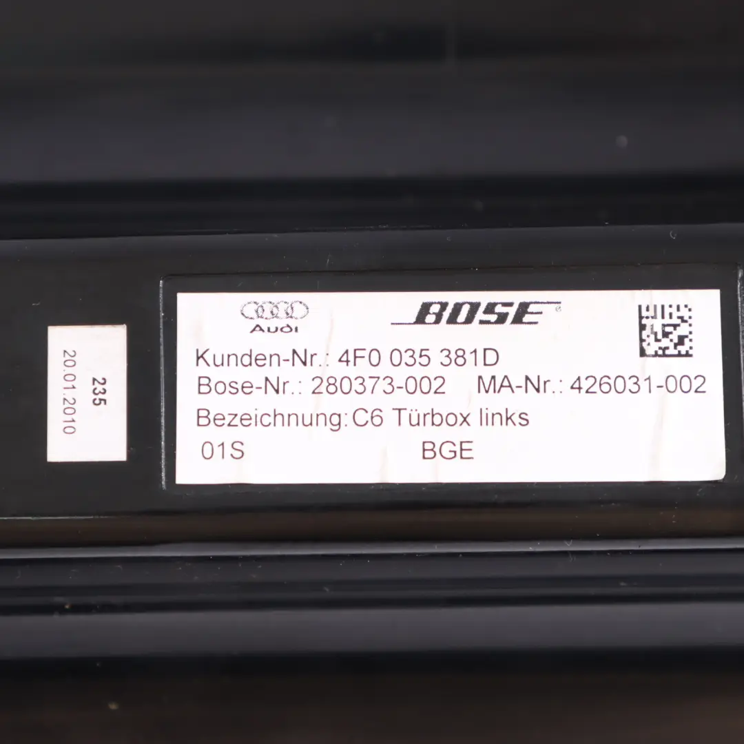 Audi A6 C6 Haut Parleur De Porte Avant Gauche Audio Sound Bose - SKU 4F0035381D - Numéro de pièce 4F0035381D