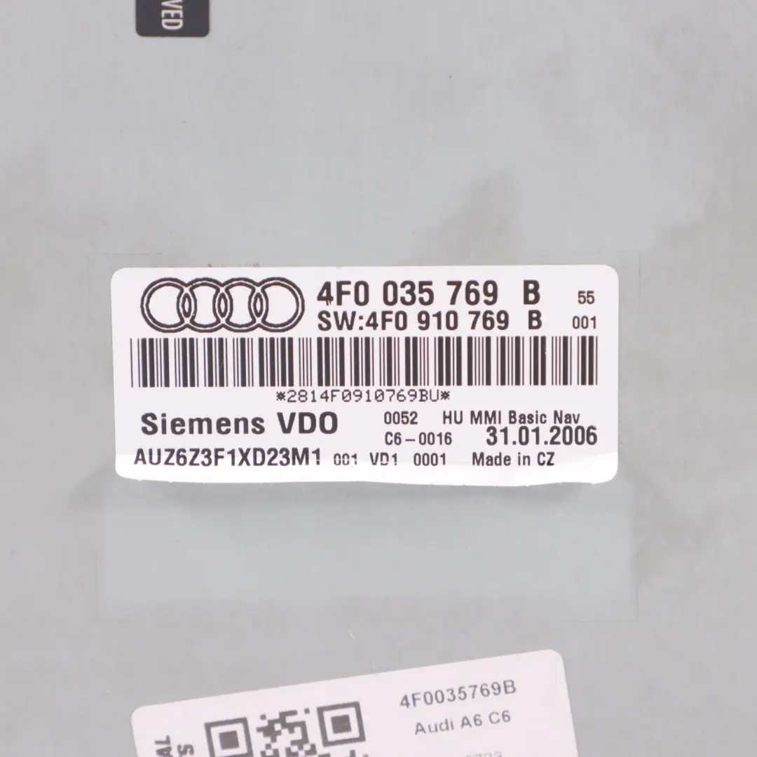 Audi A6 C6 CD DVD Navigations System Hauptein Heit - SKU 4F0035769B - Teilenummer 4F0035769B