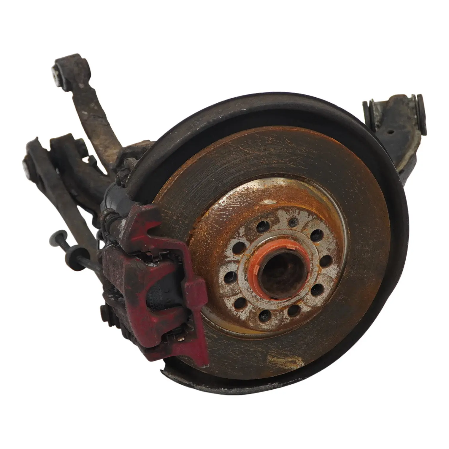 Audi A6 C6 2.0 Essence Arrière Droit Jambe De Suspension Moyeu Disque De Frein