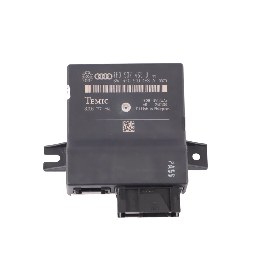 Diagnoseschnittstelle Gateway Steuergerät ECU für Audi A6 C6 mit Teilenummer 4F0907468D Audi A6 C6 Diagnoseschnittstelle Gateway Steuergerät ECU - SKU 4F0907468D - Teilenummer 4F0907468D