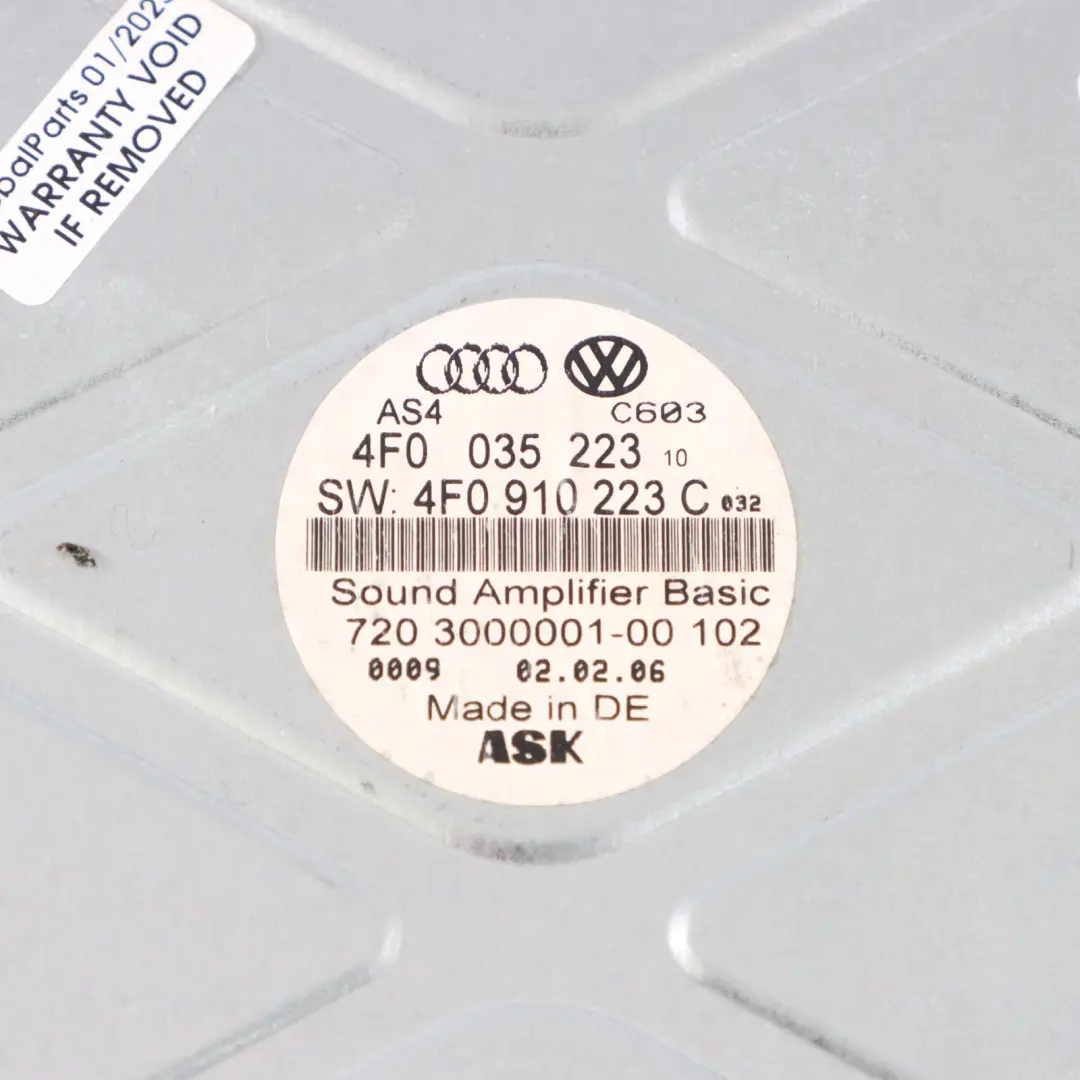 Hifi Audio Haut parleurs Amplificateur Unité contrôle ECU pour Audi A6 C6 à propos du numéro de pièce 4F0910223C Audi A6 C6 Hifi Audio Haut parleurs Amplificateur Unité contrôle ECU - SKU 4F0910223C - Numéro de pièce 4F0910223C