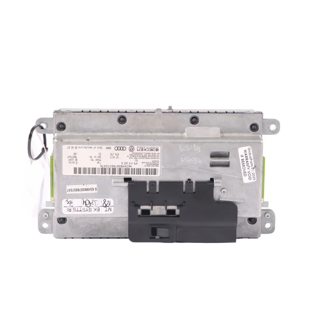 Display Screen Multimedia Navigation Dashboard Unit Audi A6 C6 - SKU 4F0919603B-1 - Part number 4F0919603B