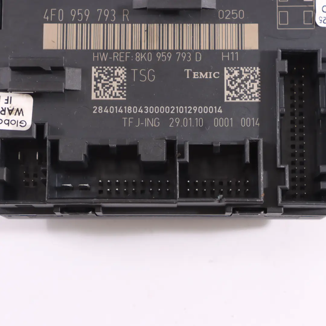 Moduł Drzwi Przednich Od Strony Kierowcy ECU do Audi A6 C6 o numerze 4F0959793R Audi A6 C6 Moduł Drzwi Przednich Od Strony Kierowcy ECU - SKU 4F0959793R - Numer Części 4F0959793R
