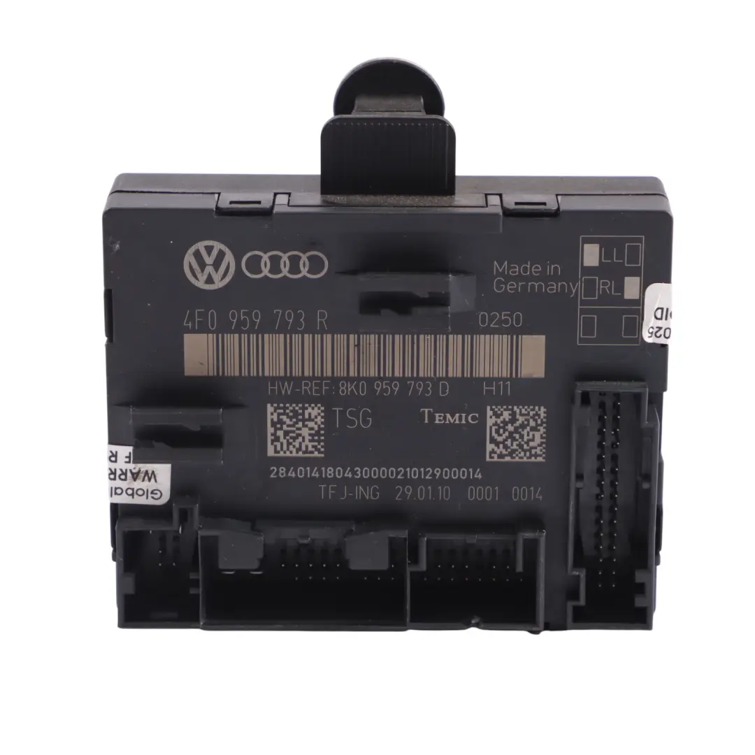 Audi A6 C6 Módulo De Puerta Lado Del Conductor Unidad De Control ECU - SKU 4F0959793R - Número de pieza 4F0959793R