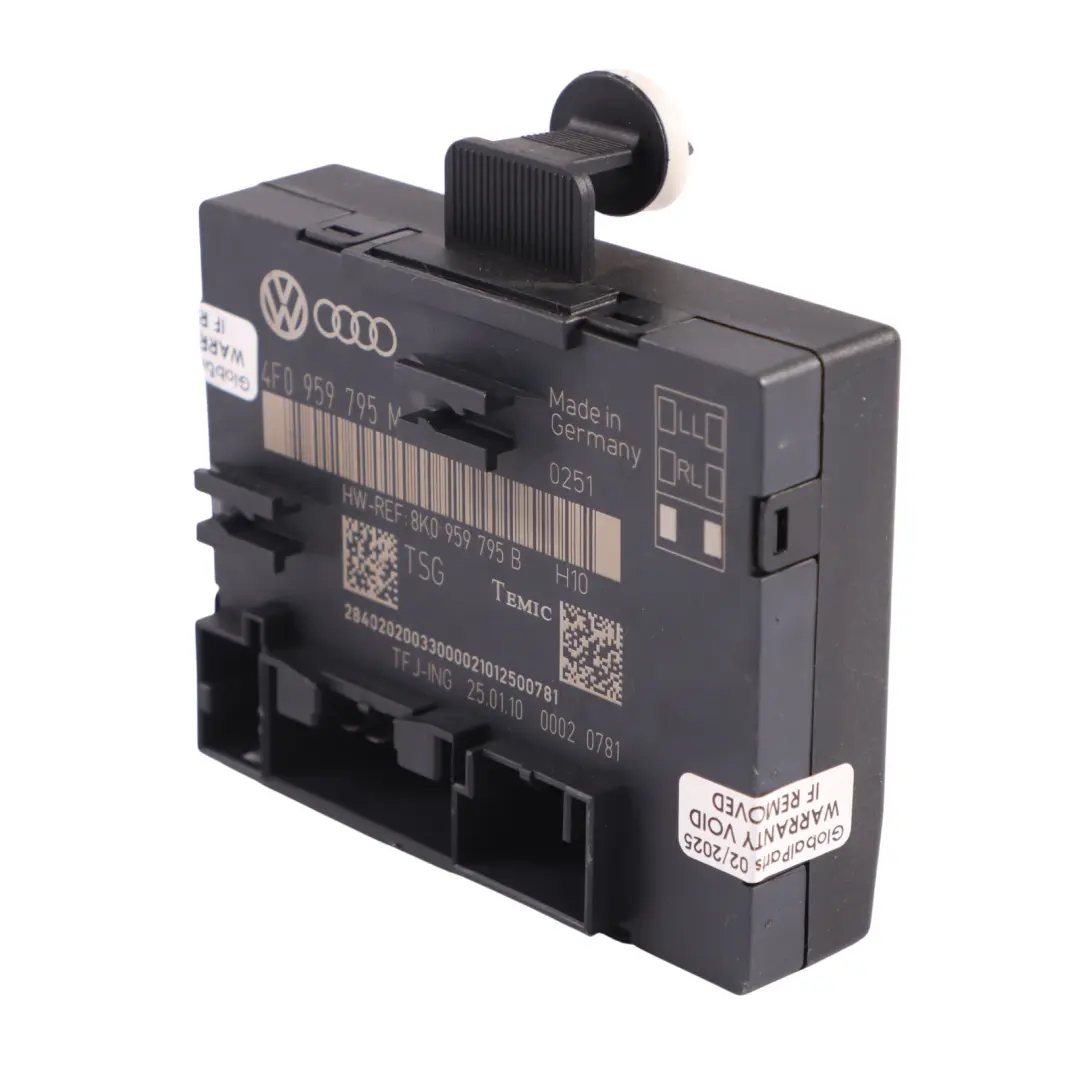 Porta Posteriore Sinistra Destra Modulo Controllo ECU per Audi A6 C6 con numero di parte 4F0959795M Audi A6 C6 Porta Posteriore Sinistra Destra Modulo Controllo ECU - SKU 4F0959795M - Numero di parte 4F0959795M