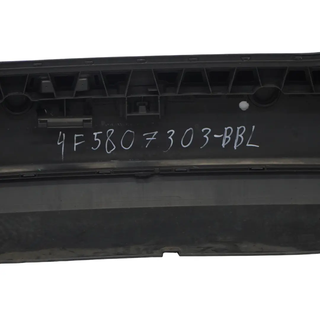 Bumper S Line Trim Panel Covering Brilliant Black - Y9B to Audi A6 C6 Rear with Part number 4F5807303 Audi A6 C6 Rear Bumper S Line Trim Panel Covering Brilliant Black - Y9B - SKU 4F5807303-BBL - Part number 4F5807303