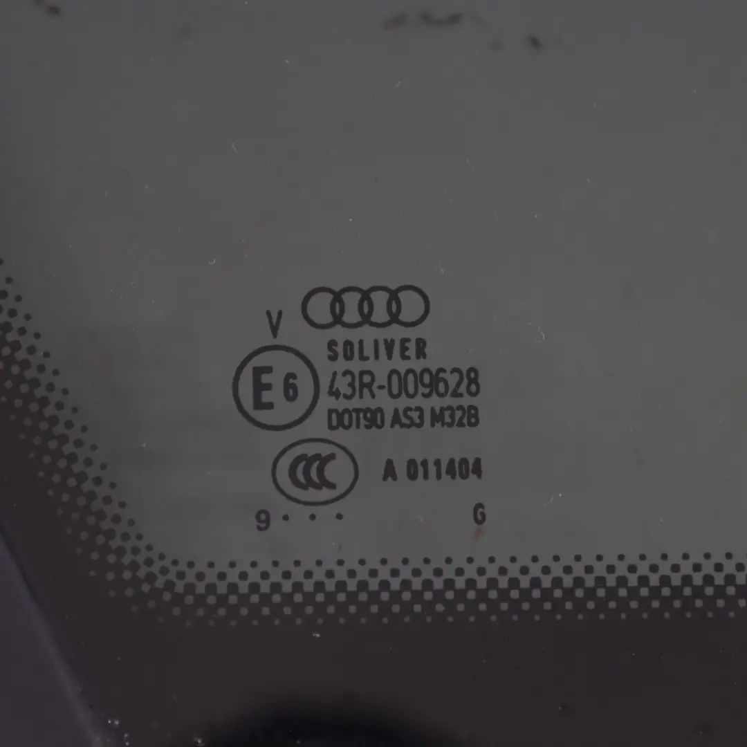 Tylna Trójkątna Ćwiartka Lewa Szyba Boczna AS3 do Audi A6 C6 o numerze 4F5845299N Audi A6 C6 Tylna Trójkątna Ćwiartka Lewa Szyba Boczna AS3 - SKU 4F5845299N - Numer Części 4F5845299N