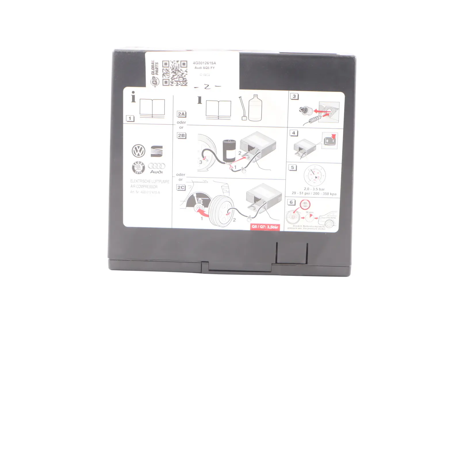 Audi Volkswagen Skoda Kompressor Reifen Rad Pumpe 4G0012615A
