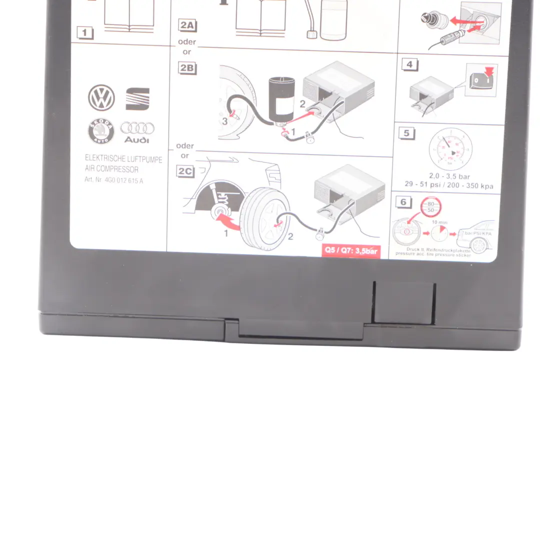 Emergenza Compressore Pneumatici Ruota Pompa per Audi Volkswagen Skoda con numero di parte 4G0012615A Audi Volkswagen Skoda Emergenza Compressore Pneumatici Ruota Pompa - SKU 4G0012615A - Numero di parte 4G0012615A