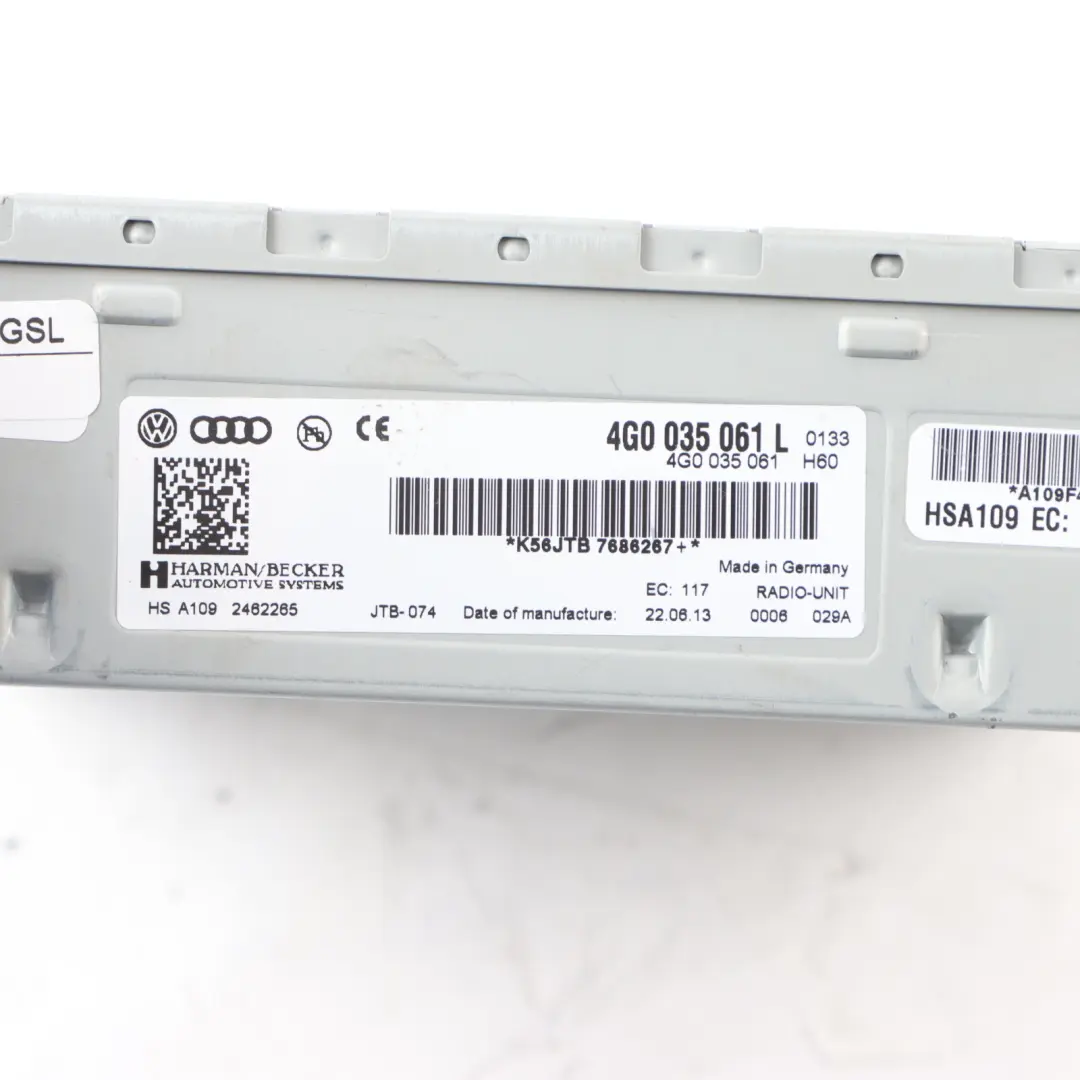 Audi A4 B8 Unidad Control Radio Navegador DAB Harman Becker - SKU 4G0035061L - Número de pieza 4G0035061L
