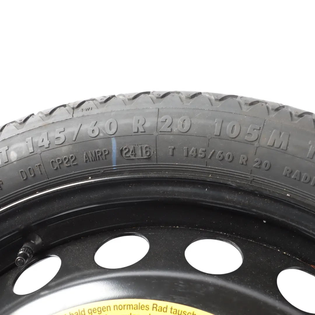 Spare Wheel Audi A7 4G Wheel Steel Tyre 145/60/R20 41/2.Jx ET22 to with Part number 4G0601027E Spare Wheel Audi A7 4G Wheel Steel Tyre 145/60/R20 41/2.Jx ET22 - SKU 4G0601027E - Part number 4G0601027E