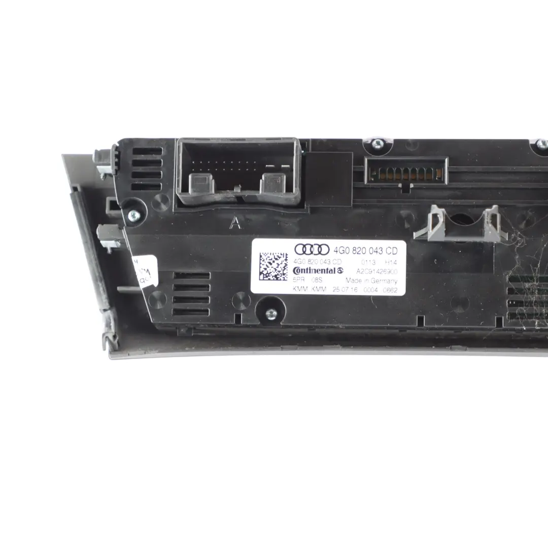 Audi A7 4G8 A/C Panneau commande système climatisation chauffage 4G0820043H - SKU 4G0820043CD - Numéro de pièce 4G0820043CD