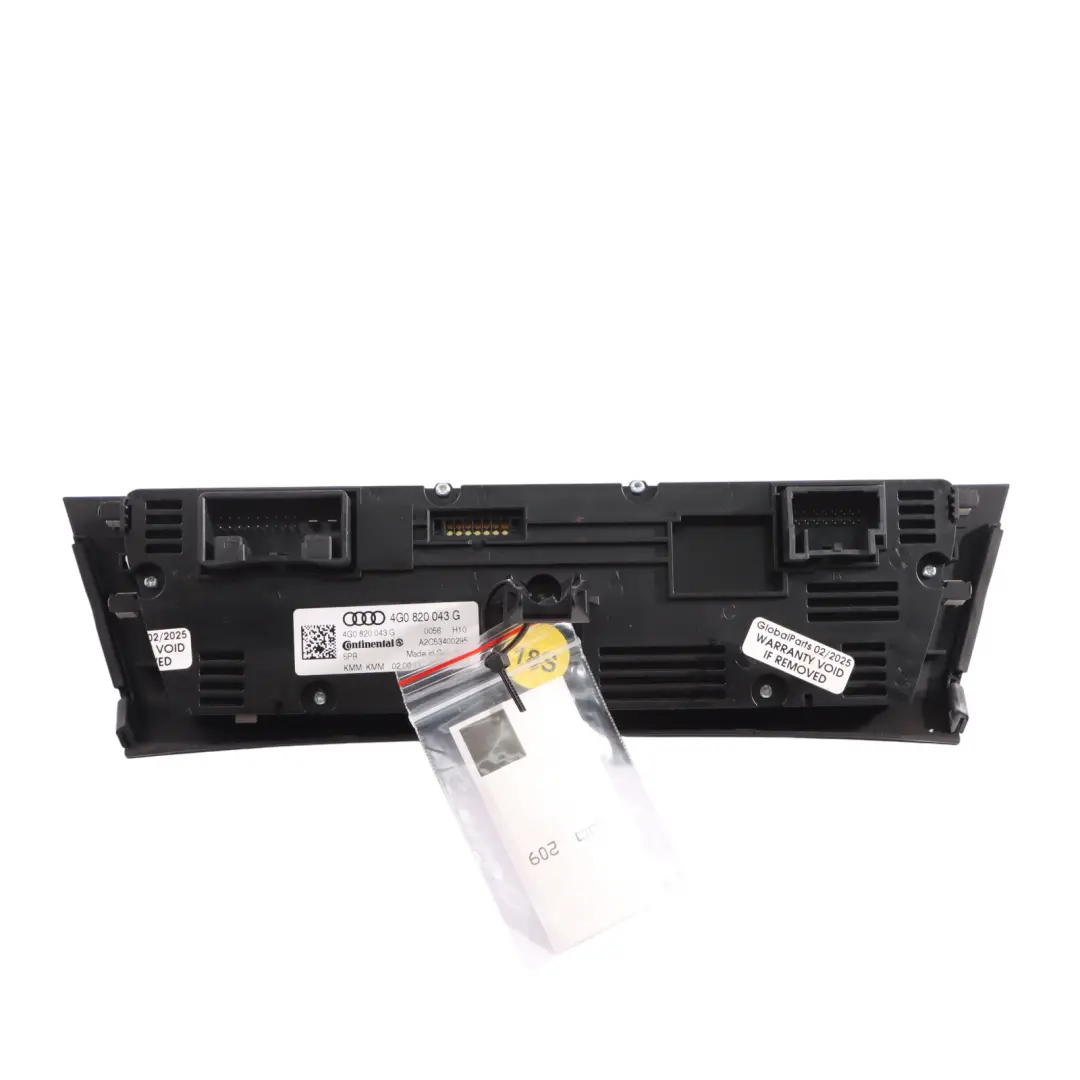 Heater Climate Control A/C Unit Switch Heater Panel Audi A6 C7 - SKU 4G0820043G - Part number 4G0820043G