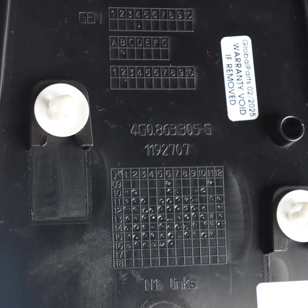 Audi A7 4G8 Mittelkonsole Trim Abdeckung Panel Leder Vorne Links - SKU 4G0863305G - Teilenummer 4G0863305G