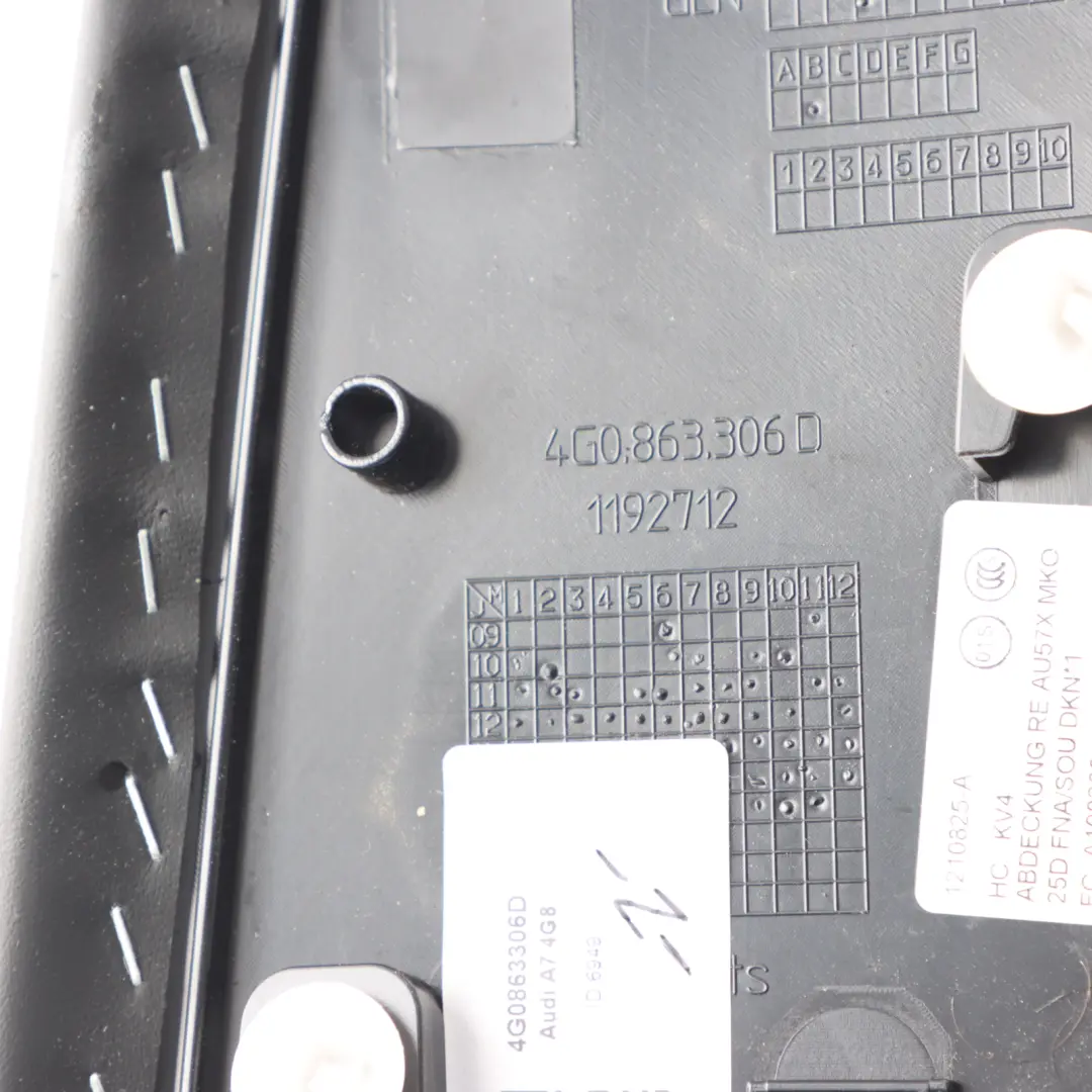 Audi A6 A7 4G Center Console Cover Right O/S Trim Panel Leather Black - SKU 4G0863306D - Part number 4G0863306D
