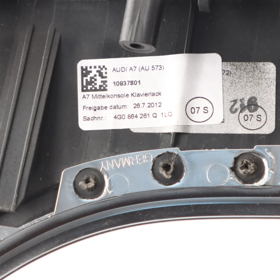 Audi A6 C7 Rivestimento Decorativo Della Console Centrale Interna - SKU 4G0864261Q - Numero di parte 4G0864261Q