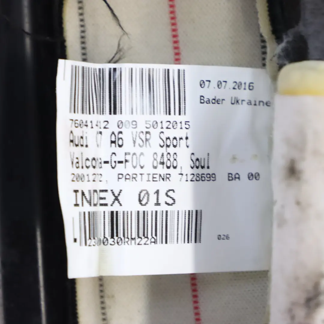 4G8 Sport Cojín Asiento Delantero Funda Izquierda Cuero Negro para Audi A6 C7 A7 con número de pieza 4G0881406H Audi A6 C7 A7 4G8 Sport Cojín Asiento Delantero Funda Izquierda Cuero Negro - SKU 4G0881406H - Número de pieza 4G0881406H