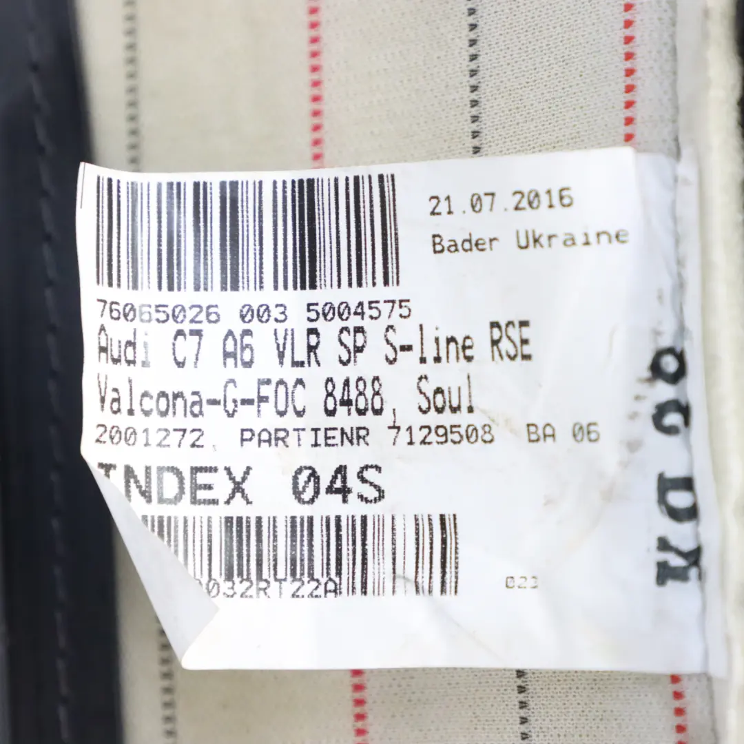 Vorne Sport Sitz Rechts S-Line Beheizt Innenraum Leder Schwarz für Audi A6 C7 mit Teilenummer 4G0881806BD Audi A6 C7 Vorne Sport Sitz Rechts S-Line Beheizt Innenraum Leder Schwarz - SKU 4G0881806BD - Teilenummer 4G0881806BD