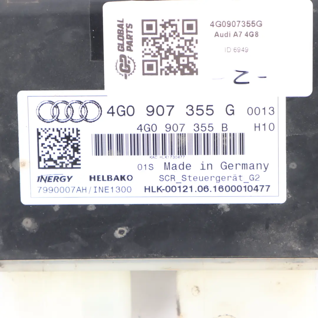 Audi A7 4G8 3.0 TDI CZVA Adblue Control Module Unit ECU - SKU 4G0907355G - Part number 4G0907355G