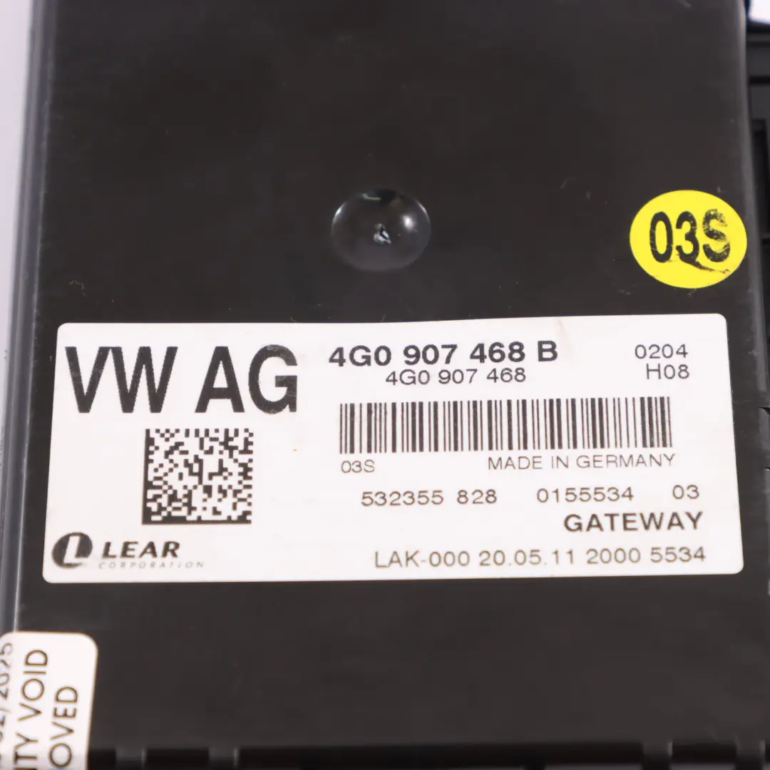 Zentrale Getaway Steuere Inheit Modul ECU 4G0907468B für Audi A6 C7 mit Teilenummer 4G0907468F Audi A6 C7 Zentrale Getaway Steuere Inheit Modul ECU 4G0907468B - SKU 4G0907468F - Teilenummer 4G0907468F