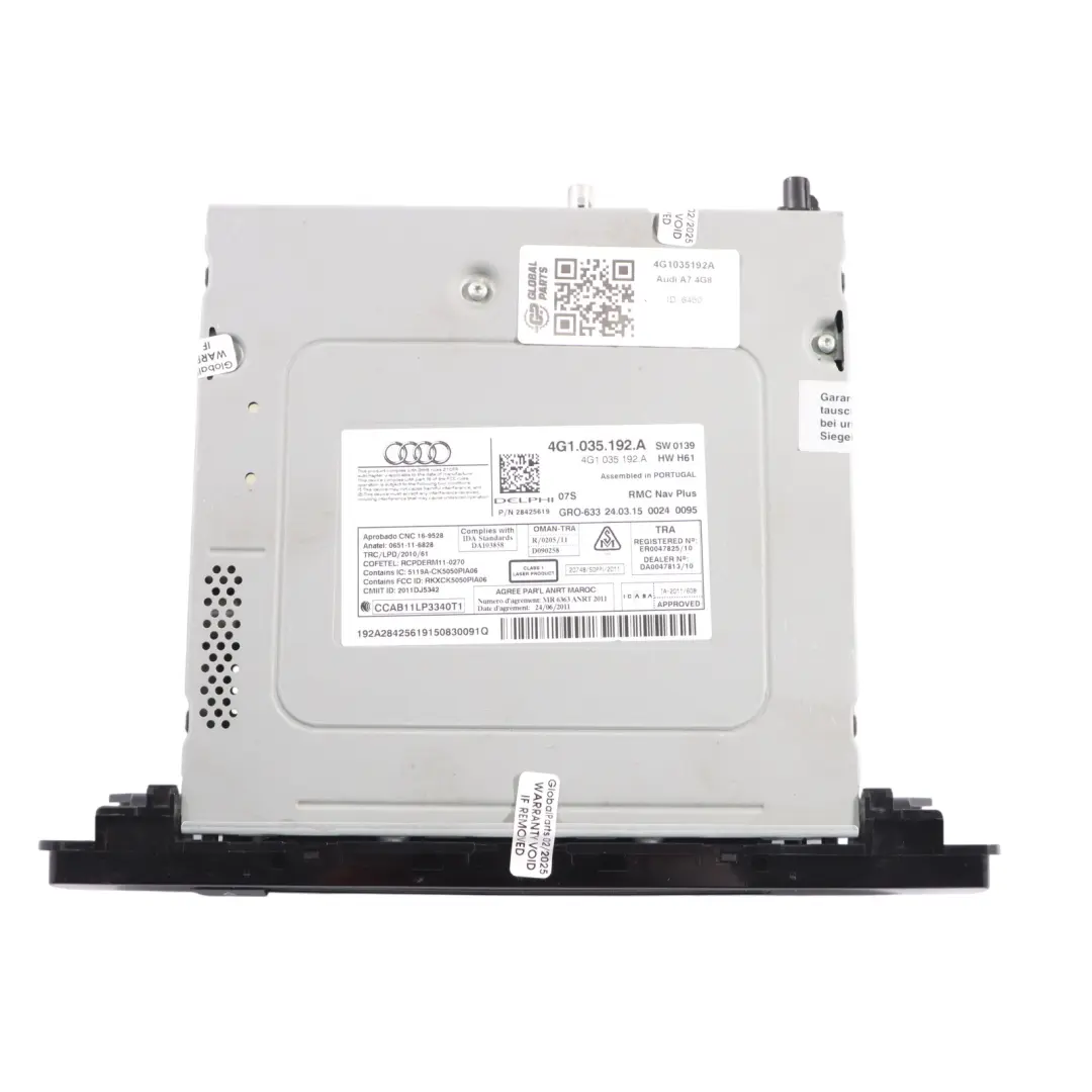 Unité Principale De Commande Radio CD Multimédia pour Audi A7 4G à propos du numéro de pièce 4G1035192A Audi A7 4G Unité Principale De Commande Radio CD Multimédia - SKU 4G1035192A - Numéro de pièce 4G1035192A