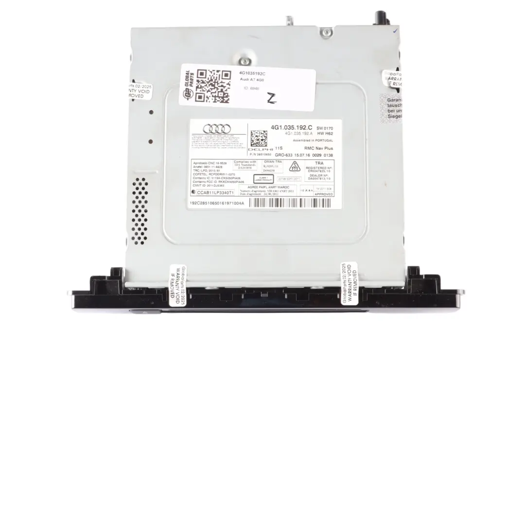 Audi A7 4G8 MMI Multimedia Sat Nav Navigation Control Head Unit - SKU 4G1035192C - Part number 4G1035192C