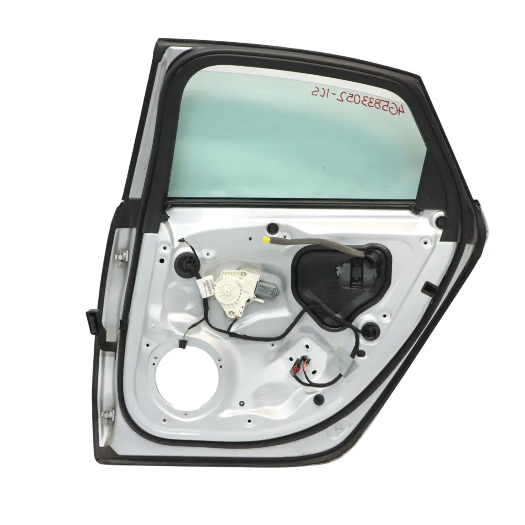 Door Rear Right O/S Covering Ice Silver Metallic - X7W to Audi A6 C7 4G with Part number 4G5833052 Audi A6 C7 4G Door Rear Right O/S Covering Ice Silver Metallic - X7W - SKU 4G5833052-ICS - Part number 4G5833052
