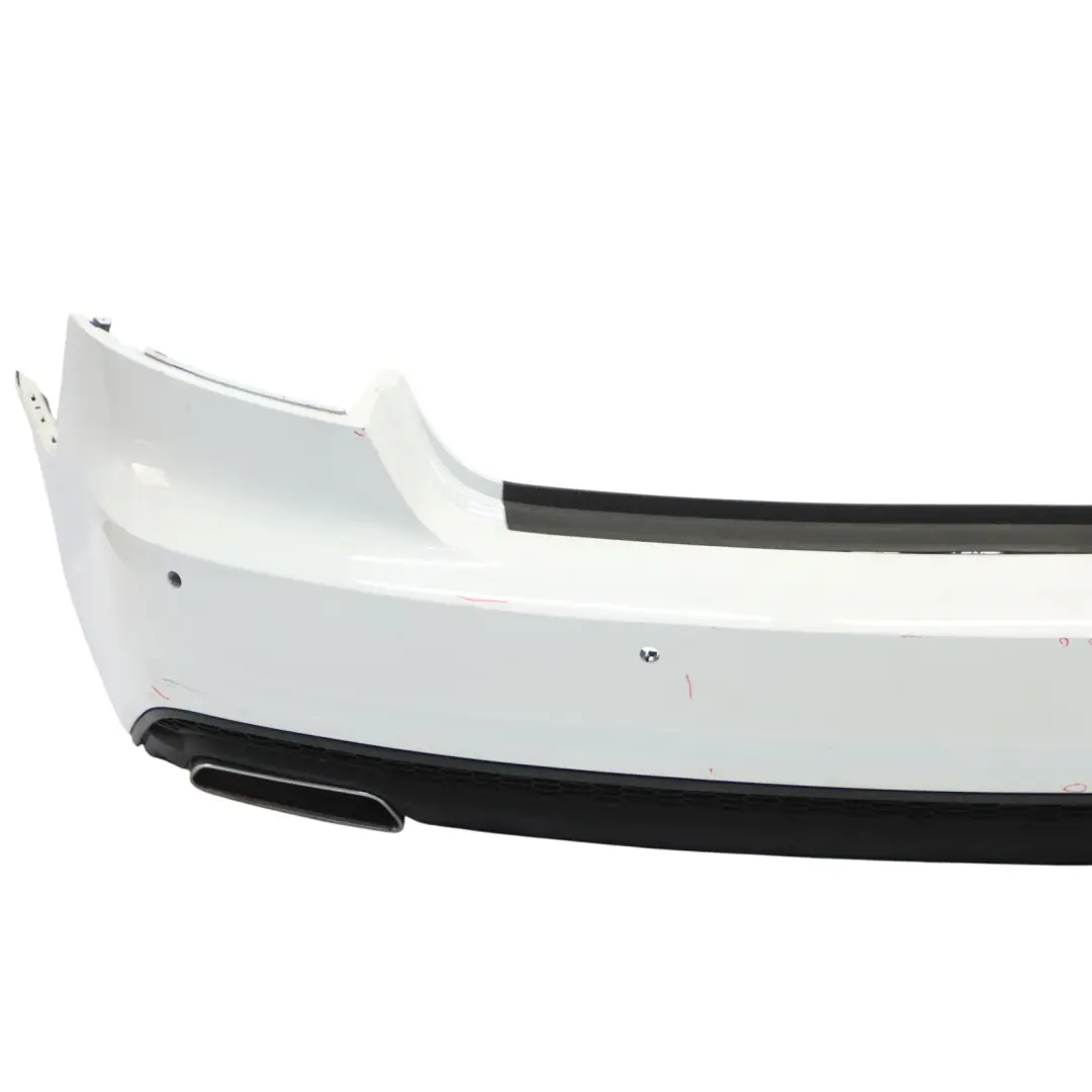 Audi A7 4G8 Rear Bumper Covering Trim Panel Glacier White Pearl - S9R - SKU 4G8807067AQ-MGW - Part number 4G8807067AQ