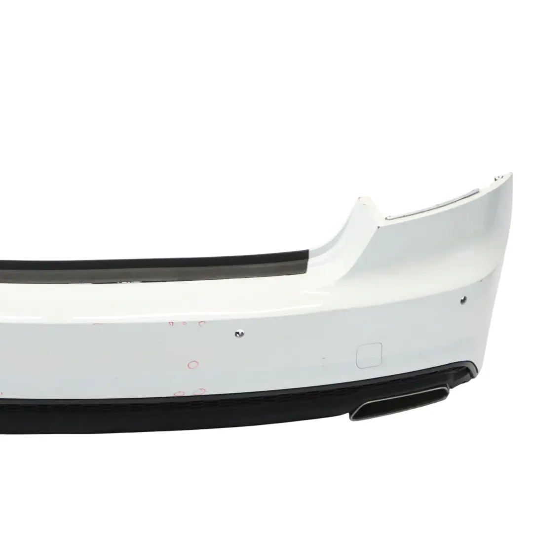 Audi A7 4G8 Rear Bumper Covering Trim Panel Glacier White Pearl - S9R - SKU 4G8807067AQ-MGW - Part number 4G8807067AQ