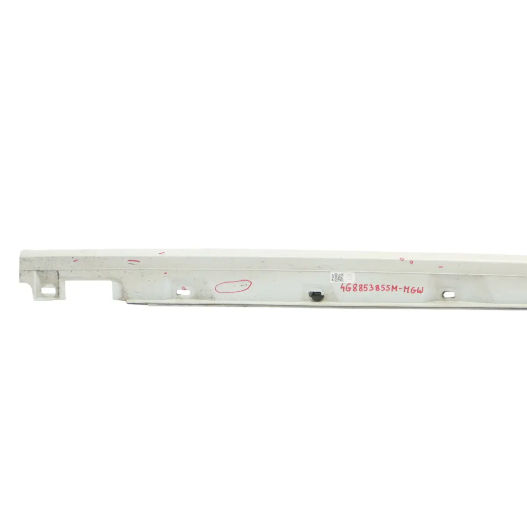 Audi A7 4G8 Faldón Cubre Umbral Puerta Izquierdo Glacier White - S9R - SKU 4G8853855M-MGW - Número de pieza 4G8853855M