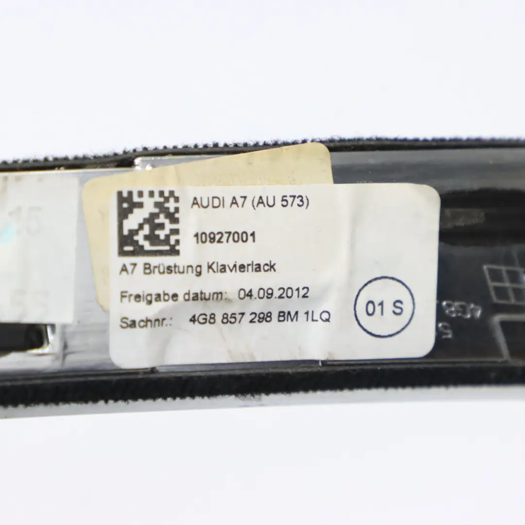 Audi A7 4G Dashboard Panel Centre Trim Strip Cover Glossy Black - SKU 4G8857298BM-1 - Part number 4G8857298BM