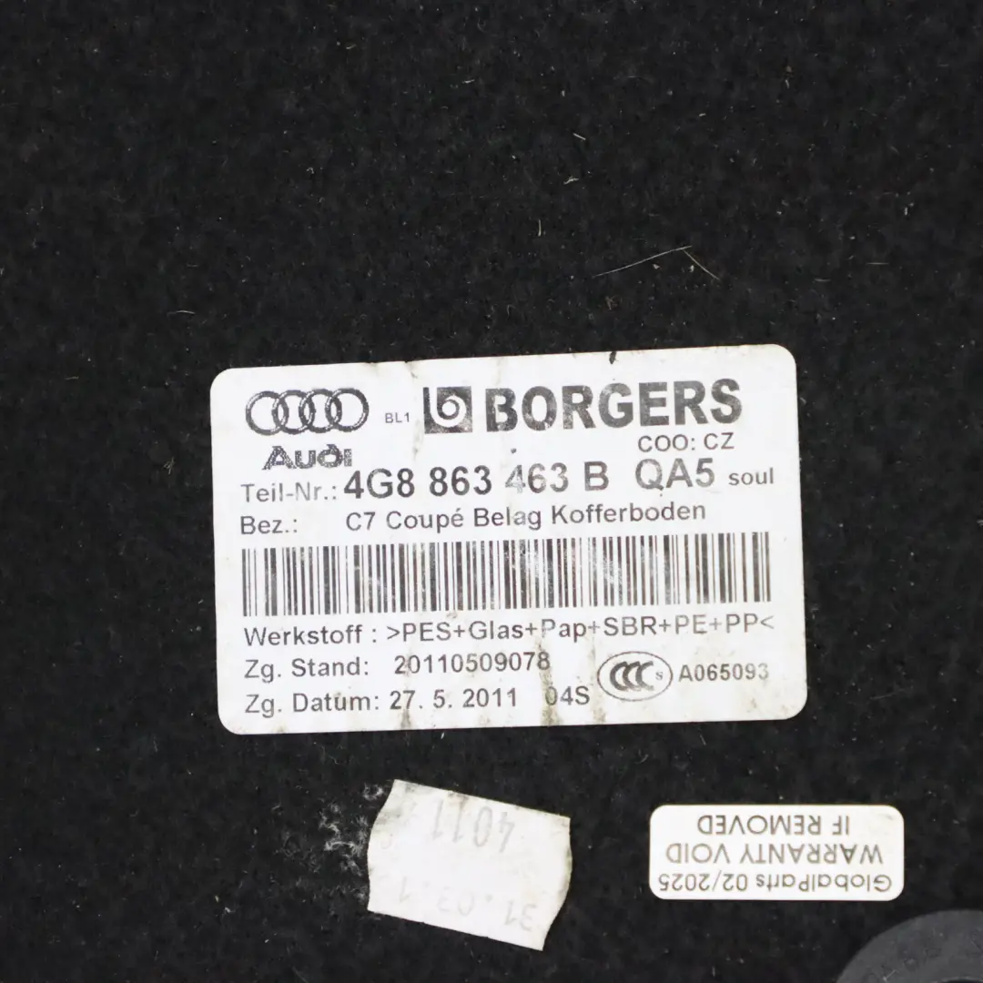 Audi A7 S7 4G Boot Trunk Carpet Floor Mat Panel Liner Cover - SKU 4G8863463B-1 - Part number 4G8863463B